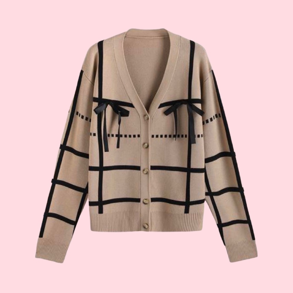 Bow sweater cardigan